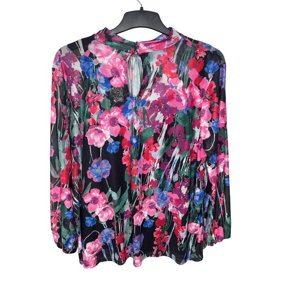 Cupio Blush Womens Floral Print Long Sleeve Top 2X - Picture 2 of 10
